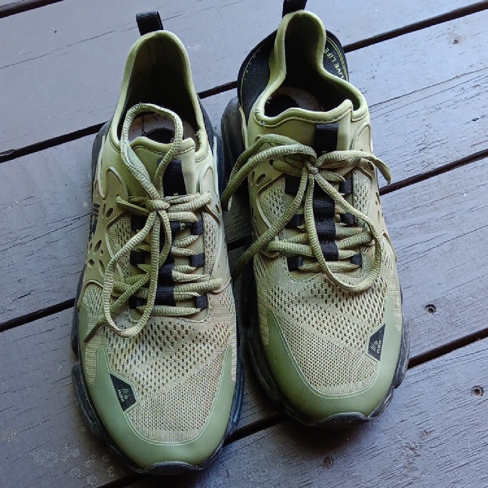 RBX Green and Black Athletic Shoes with Breathable Design